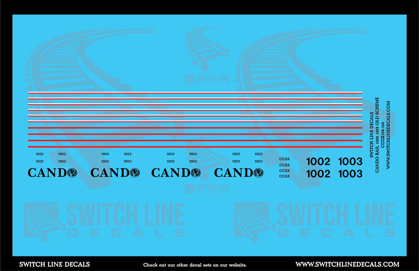 N Scale Cando Rail 1002 & 1003 Old Scheme Locomotive Decal Set