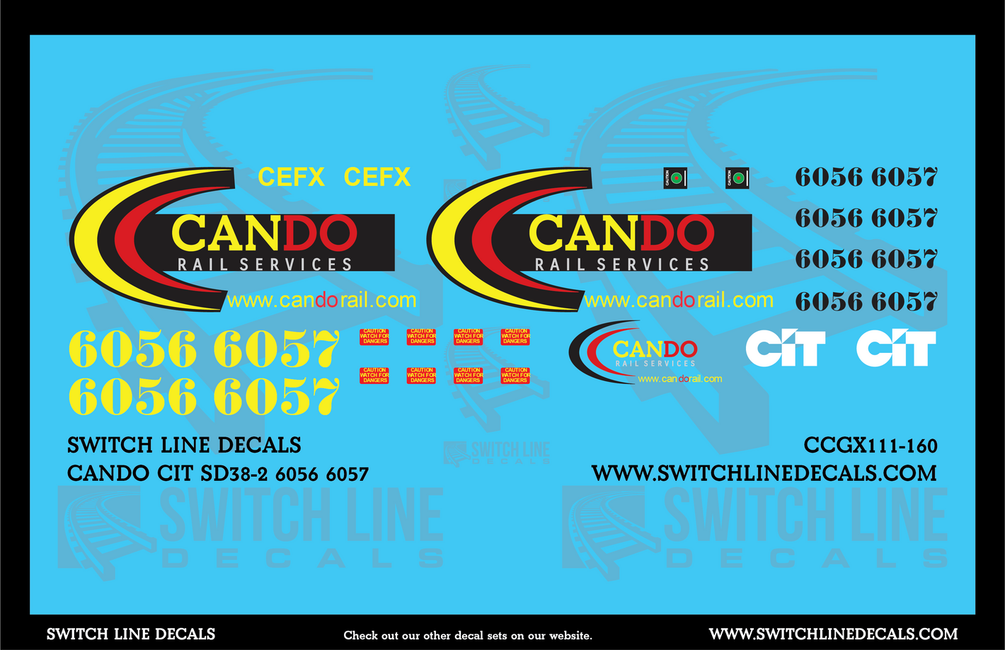 N Scale Cando CIT SD38-2 6056 6057 Locomotive Decal Set