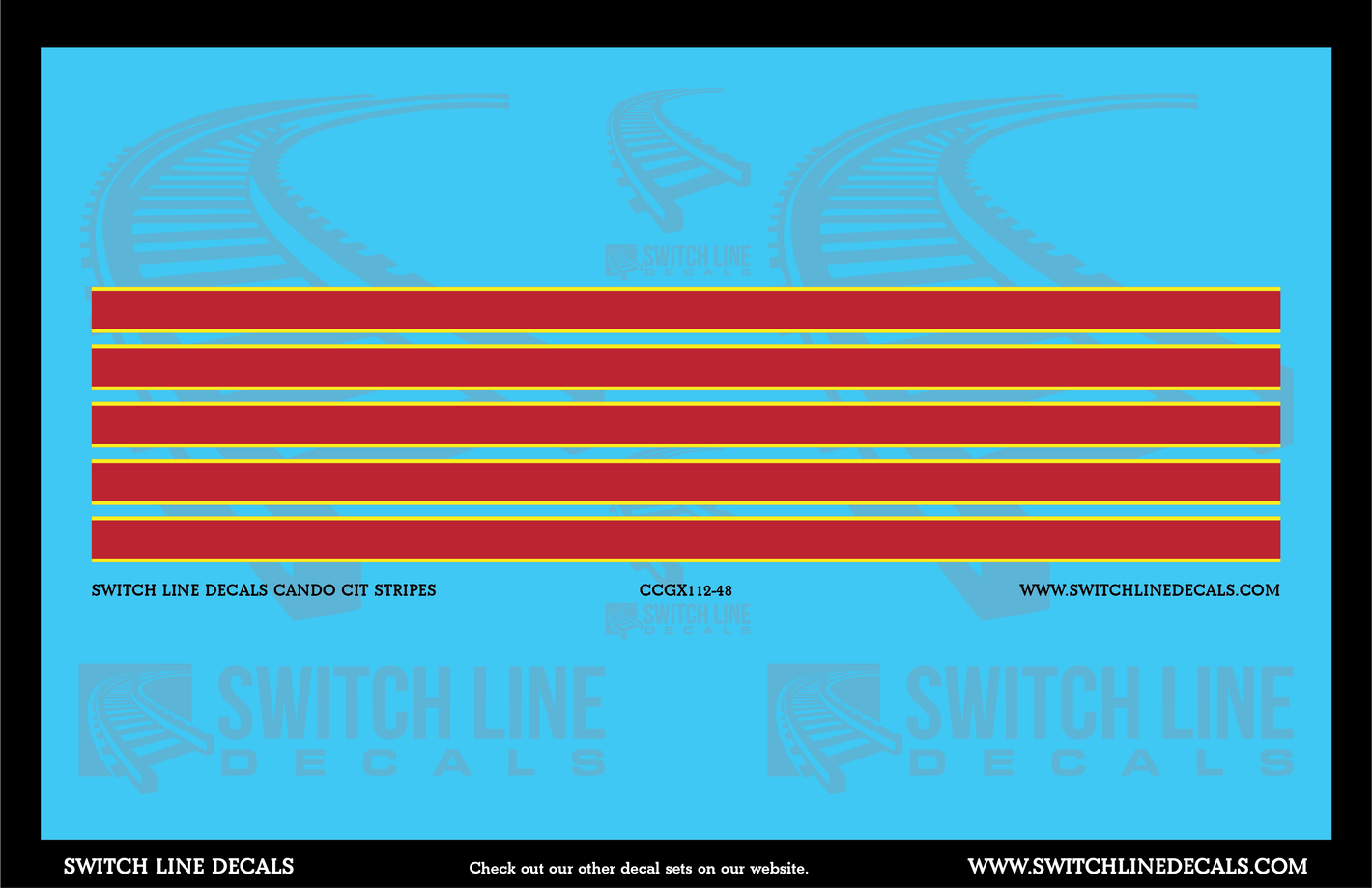 O Scale Cando CIT Stripes Decal Set