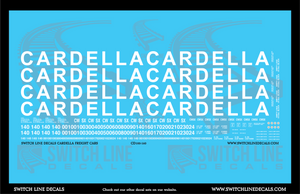 N Scale Cardella Freight Cars Decal Set