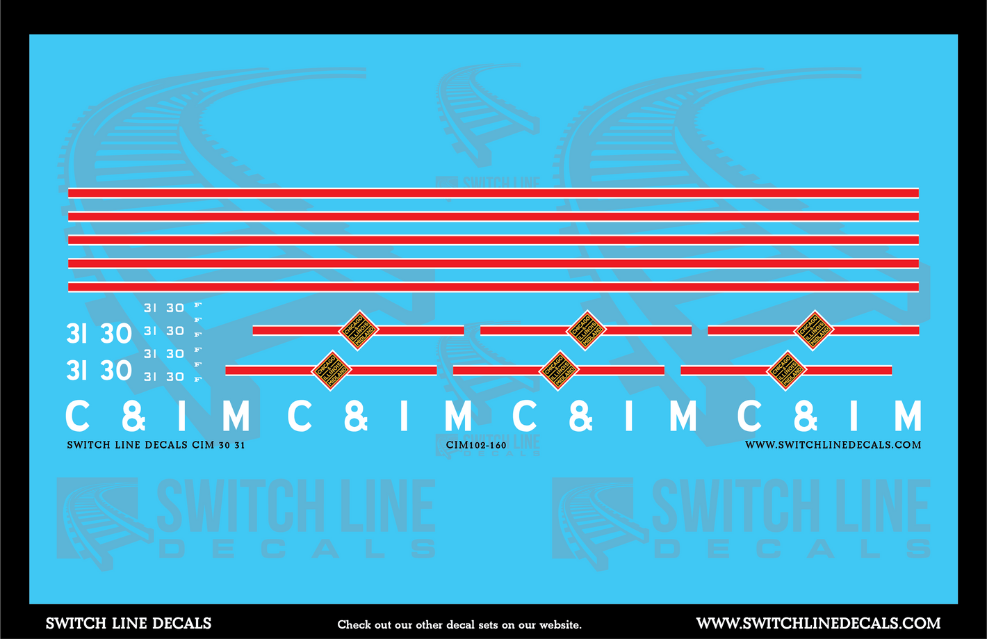 N Scale Chicago & Illinois Midland 30/31 Locomotives Decal Set