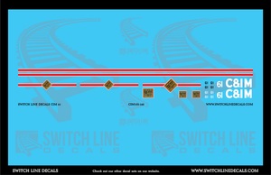 N Scale Chicago & Illinois Midland 61 Locomotive Decal Set