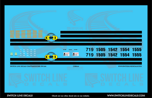 HO Scale Chattahoochee SW1500 Locomotive Decal Set