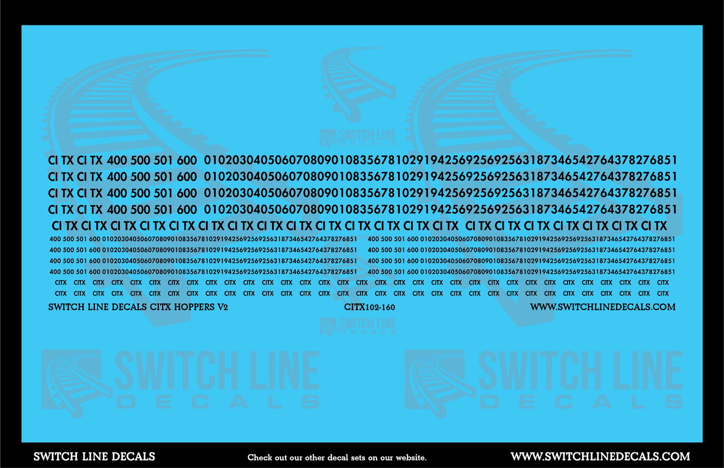 N Scale CITX Hopper Patches V2 Decal Set