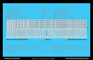 HO Scale CITX Hopper White Background Patches Decal Set