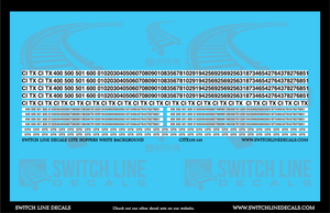 N Scale CITX Bold Hopper Patches White Background Decal Set