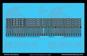 HO Scale CITX Hopper Patches V2 Black Background Decal Set