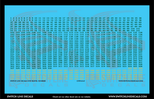 HO Scale CNW Bilevel Car Numbers Decal Set