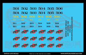 HO Scale CNW Crandel Cab Locomotive Decal Set