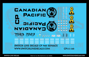 N Scale Canadian Pacific 7023 SD70ACU Locomotive Decal Set