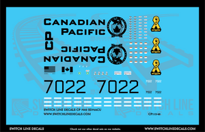 O Scale Canadian Pacific 7022 SD70ACU Locomotive Decal Set