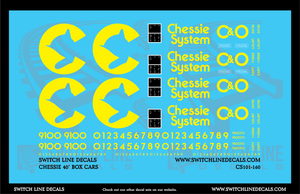 N Scale Chessie System 40' Box Cars Decal Set