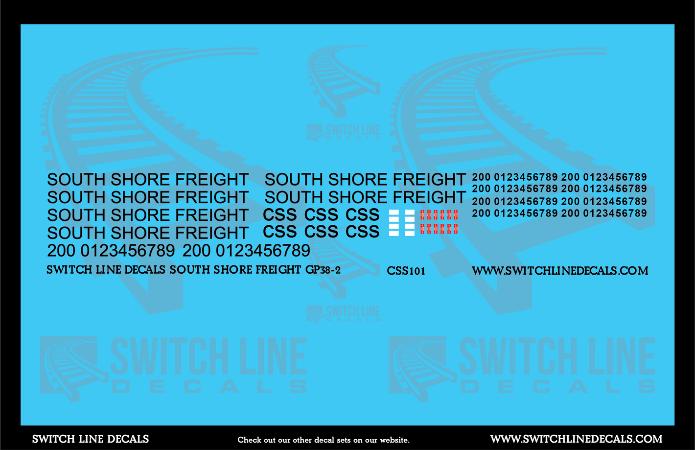 N Scale Old Scheme Chicago South Shore CSS GP38 Locomotives Decal Set