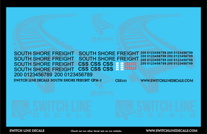 HO Scale Old Scheme Chicago South Shore CSS GP38 Locomotives Decal Set