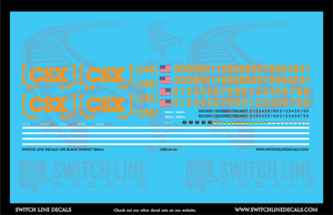 N Scale CSX Black Hornet SD40-2 Locomotive Decal Set