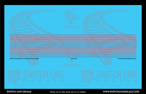 N Scale CTA Bicentennial Stripes Decal Set