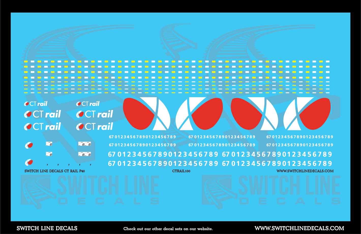 HO Scale CT Rail P40 Locomotive Decal Set