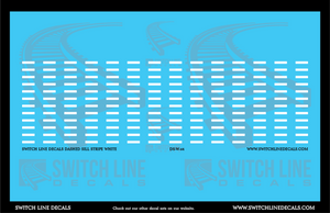 S Scale Dashed White Sill Stripes Decal Set