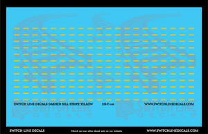 N Scale Yellow Dashed Sill Stripes Decal Set