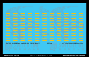 O Scale Yellow Dashed Sill Stripes Decal Set