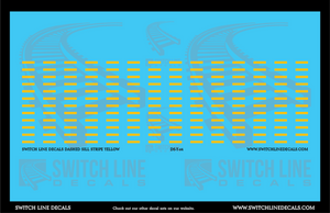 S Scale Yellow Dashed Sill Stripes Decal Set