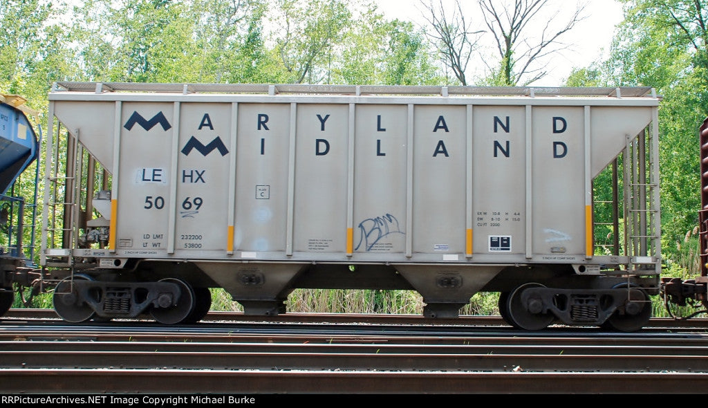 HO Scale LEHX Ex Maryland Midland 2 Bay Covered Hopper Patches Decal Set