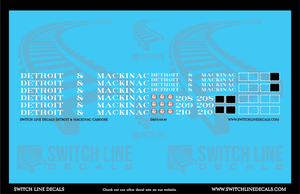 HO Scale Detroit & Mackinac Caboose Decal Set