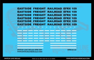 N Scale EFRX SW9 Locomotive Decal Set