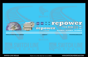 N Scale EMD 7101 710 Repower Locomotive Decal Set