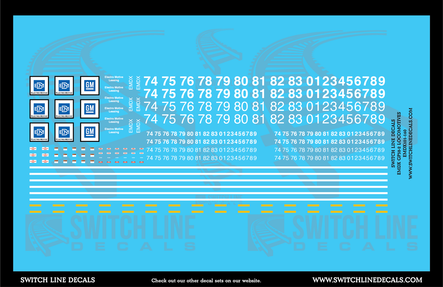 N Scale EMDX GP38-2 Locomotives Decal Set