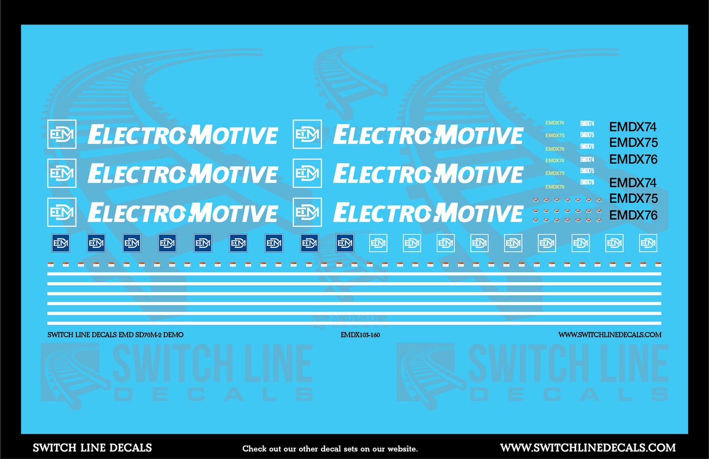 N Scale EMD SD70M-2 Demo Locomotive Decal Set