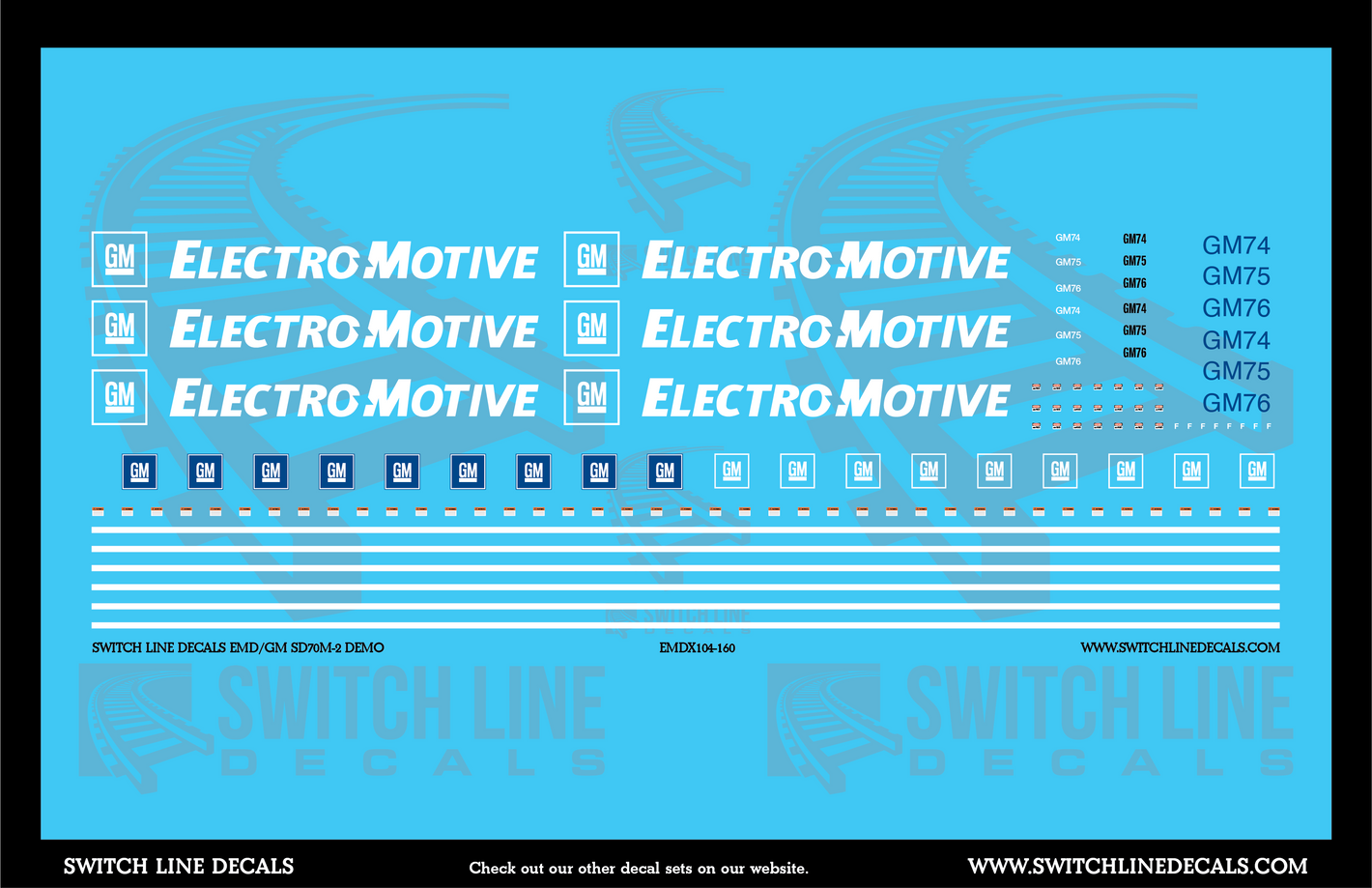 N Scale EMD/GM SD70M-2 Demo Locomotive Decal Set