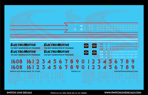 N Scale EMDX "UP" T4 ACE Locomotive Decal Set