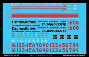 O Scale EMDX "UP" T4 ACE Locomotive Decal Set