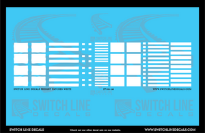 N Scale White Freight Patches Decal Set