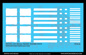 O Scale White Freight Patches Decal Set