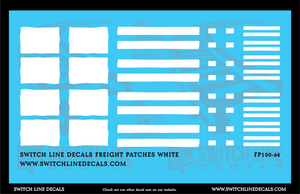 S Scale White Freight Patches Decal Set