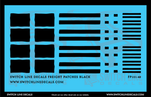 O Scale Black Freight Patches Decal Set