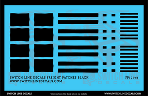 S Scale Black Freight Patches Decal Set