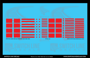 N Scale Red Freight Car Patches Decal Set