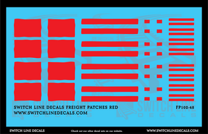 O Scale Red Freight Car Patches Decal Set