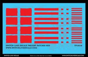 S Scale Red Freight Car Patches Decal Set