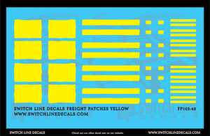 O Scale Yellow Freight Patches Decal Set