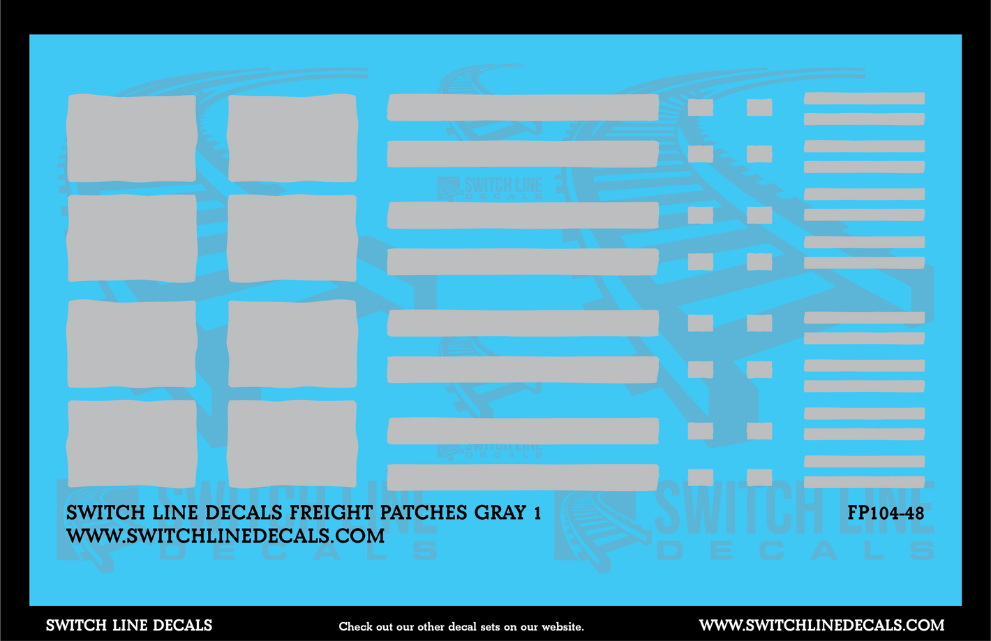 O Scale Gray Freight Patches Decal Set