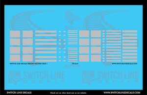 HO Scale Gray Freight Patches Decal Set