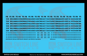 S Scale FRTX Black Freight Car Stencil Patch Decal Set | Switchline Decals