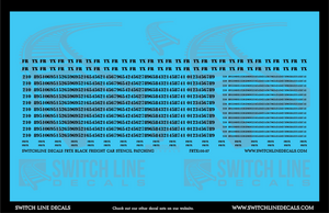 HO Scale FRTX Black Freight Car Stencil Patch Decal Set | Fusion Scale Graphics