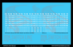 S Scale FRTX White Freight Car Stencil Patch Decal Set | Switchline Decals
