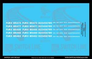 HO Scale FURX Ex Rock Island Acf 4600 Patch Numbers V1 Decal Set