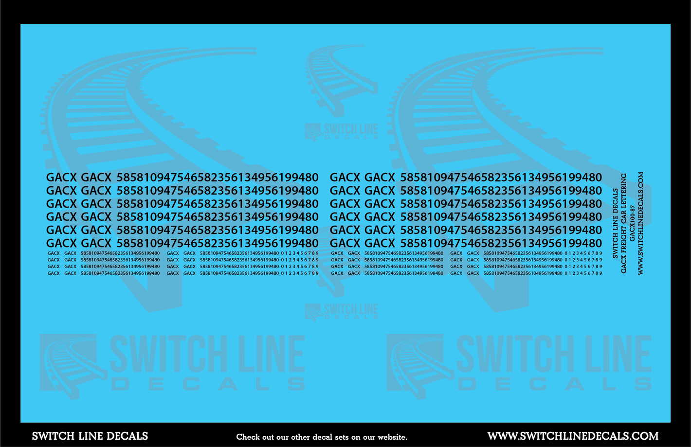 HO Scale GACX Freight Car Lettering Decal Set
